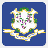 Connecticut-vlag Vierkante Sticker (Voorkant)