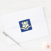 Connecticut-vlag Vierkante Sticker (Envelop)