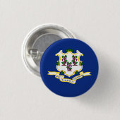 Connecticut Vlag, Vlag van Connecticut Ronde Button 3,2 Cm (Voorkant /achterkant)