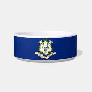 Connecticut vlag-Zegel Voerbakje