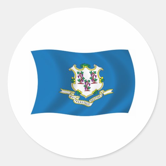 Connecticut Vlagsticker Ronde Sticker (Voorkant)