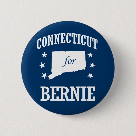 CONNECTICUT VOOR BERNIE SANDERS RONDE BUTTON 5,7 CM (Voorkant)