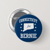 CONNECTICUT VOOR BERNIE SANDERS RONDE BUTTON 5,7 CM (Voorkant /achterkant)