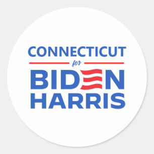 Connecticut voor Biden Harris Ronde Sticker