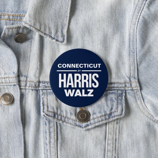 Connecticut voor Harris Walz Ronde Button 7,6 Cm (In situ)