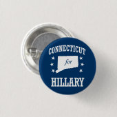 CONNECTICUT VOOR HILLARY RONDE BUTTON 3,2 CM (Voorkant /achterkant)