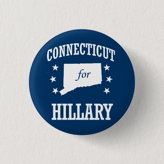CONNECTICUT VOOR HILLARY RONDE BUTTON 3,2 CM (Voorkant)