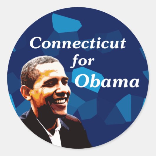 Connecticut voor Obama Ronde Sticker (Voorkant)