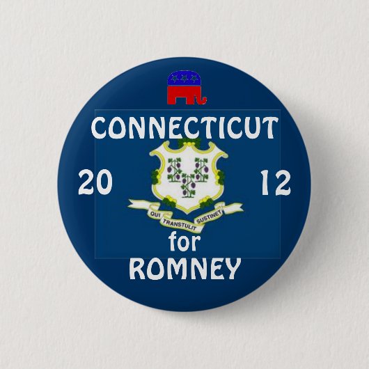 Connecticut voor Romney 2012 Ronde Button 5,7 Cm (Voorkant)