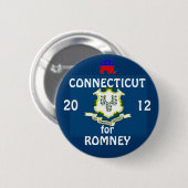 Connecticut voor Romney 2012 Ronde Button 5,7 Cm (Voorkant /achterkant)