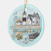 Connecticut vuurtoren keramisch ornament (Links)