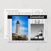 Connecticut Vuurtorens Afbeelding Kaarten (Voorkant / Achterkant)