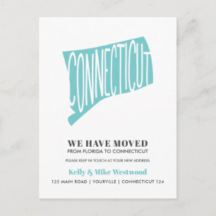 CONNECTICUT We hebben Nieuw adres Nieuw startpunt Briefkaart