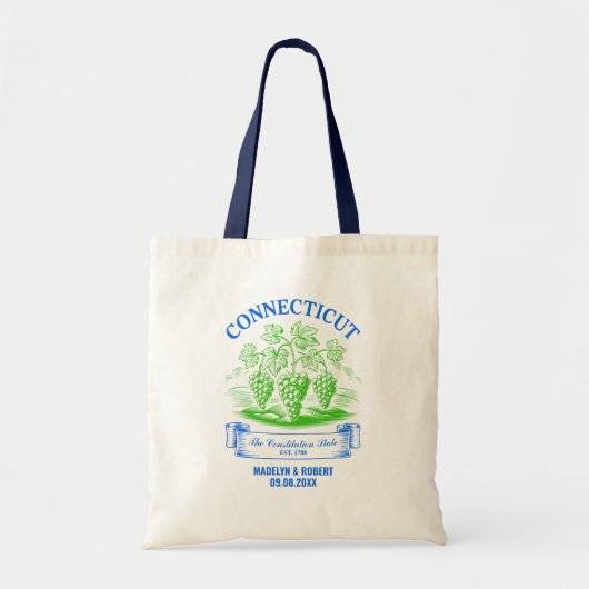 Connecticut Wedding Welkom gasten, bruidsmeisje Tote Bag (Voorkant)