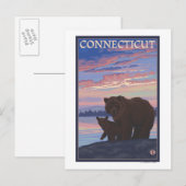 ConnecticutBear en Cub Briefkaart (Voorkant / Achterkant)