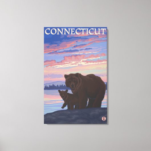 ConnecticutBear en Cub Canvas Afdruk (Voorkant)