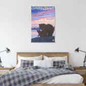 ConnecticutBear en Cub Canvas Afdruk (Insitu (Slaapkamer))