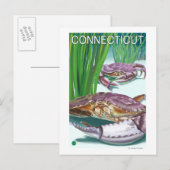 ConnecticutCrab en Fisherman Briefkaart (Voorkant / Achterkant)