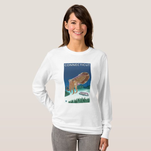 ConnecticutCuttlefish Scene T-shirt (Voorkant volledig)