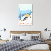 ConnecticutDownhill Skier Scene Canvas Afdruk (Insitu (Slaapkamer))