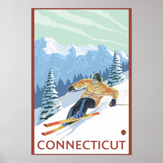 ConnecticutDownhill Skier Scene Poster (Voorkant)