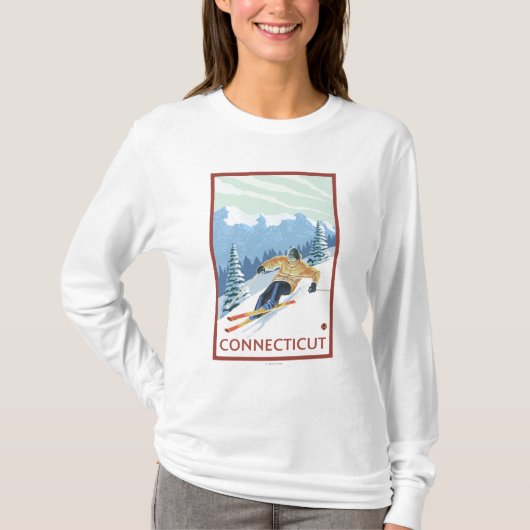 ConnecticutDownhill Skier Scene T-shirt (Voorkant)