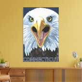 ConnecticutEagle Up Sluiten Canvas Afdruk (Insitu (Woonkamer))
