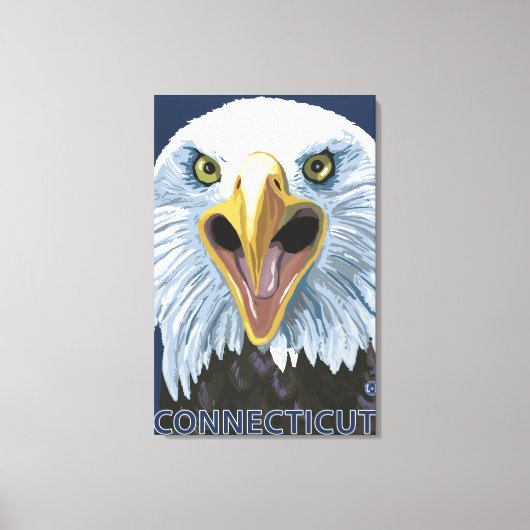 ConnecticutEagle Up Sluiten Canvas Afdruk (Voorkant)
