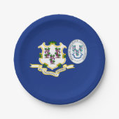 Connecticuter Flag & Seal, Connecticut Papieren Bordje (Voorkant)