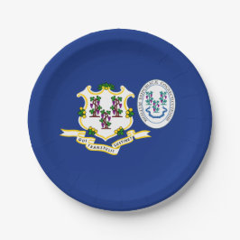 Connecticuter Flag & Seal, Connecticut Papieren Bordje
