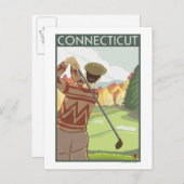 ConnecticutGolfing Scene Briefkaart (Voorkant / Achterkant)