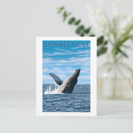 ConnecticutHumpback Whale Scene Briefkaart (Staand voorkant)