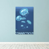 ConnecticutJellyfish Scene Canvas Afdruk (Insitu (Houten vloer))