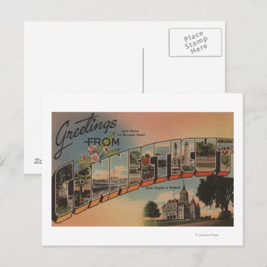 ConnecticutLarge Letter ScenesConnecticut Briefkaart (Voorkant / Achterkant)