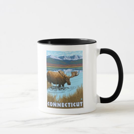 ConnecticutMoose Drink in het meer Mok (Rechts)