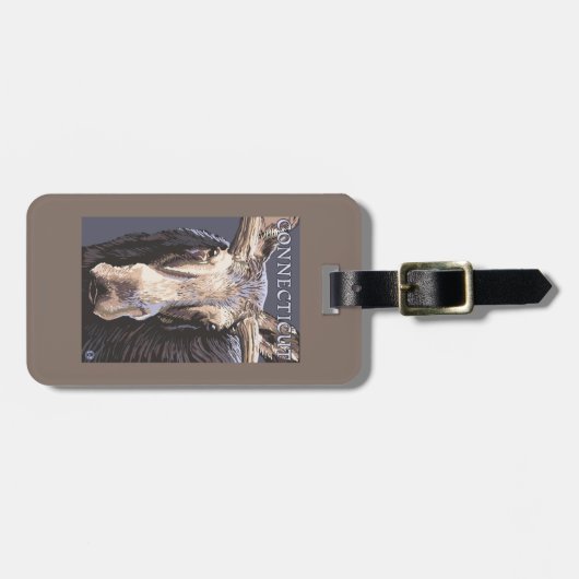 ConnecticutMoose Up Sluiten Bagagelabel (Voorkant horizontaal)