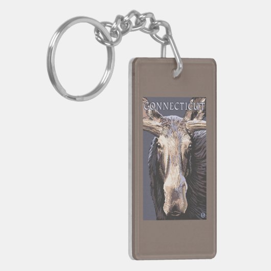 ConnecticutMoose Up Sluiten Sleutelhanger (Voorkant Links)