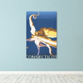 ConnecticutOctopus Scene Canvas Afdruk (Insitu (Houten vloer))