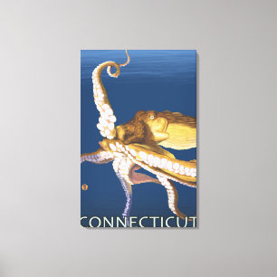 ConnecticutOctopus Scene Canvas Afdruk