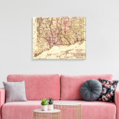 ConnecticutPanoramaMapConnecticut 2 Canvas Afdruk (Insitu (Woonkamer))