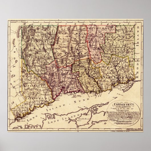 ConnecticutPanoramaMapConnecticut 2 Poster (Voorkant)