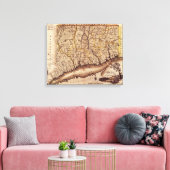 ConnecticutPanoramaMapConnecticut Canvas Afdruk (Insitu (Woonkamer))