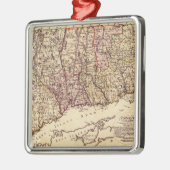 ConnecticutPanoramaMapConnecticut Metalen Ornament (Links)