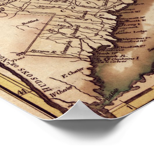 ConnecticutPanoramaMapConnecticut Poster (Hoek)