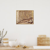 ConnecticutPanoramaMapConnecticut Poster (Keuken)