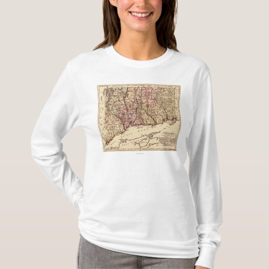 ConnecticutPanoramaMapConnecticut T-shirt (Voorkant)