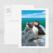 ConnecticutPuffins-scène Briefkaart (Voorkant / Achterkant)