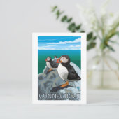 ConnecticutPuffins-scène Briefkaart (Staand voorkant)