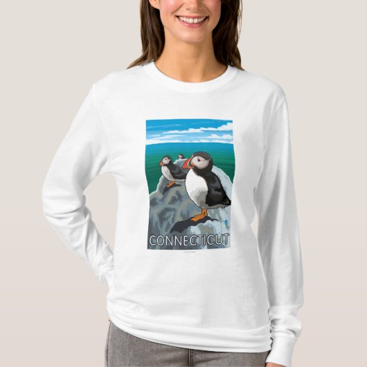 ConnecticutPuffins-scène T-shirt (Voorkant)