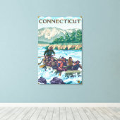 ConnecticutRiver Rafting Scene Canvas Afdruk (Insitu (Houten vloer))
